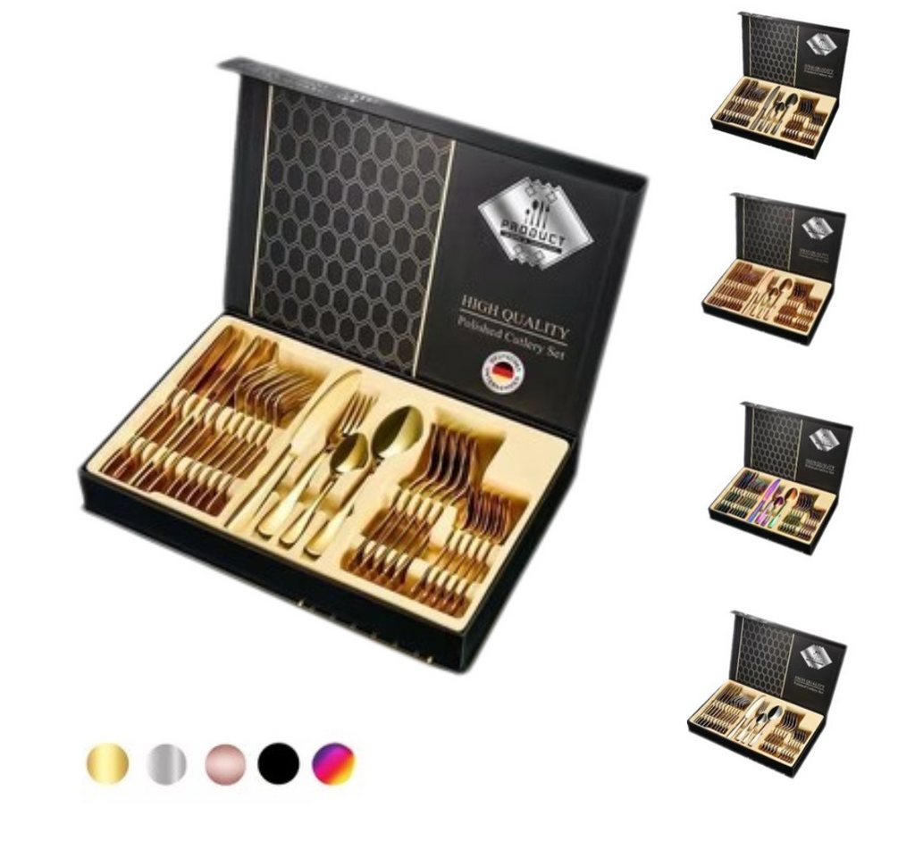 Faizee Home Besteck-Set Besteckset 24 tlg. Edelstahlbesteck für. 6 Personen Gift Box von Faizee Home