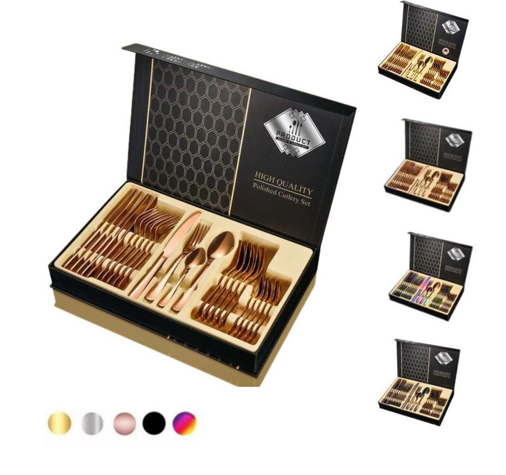 Faizee Home Besteck-Set Besteckset 24 tlg. Edelstahlbesteck für. 6 Personen Gift Box von Faizee Home