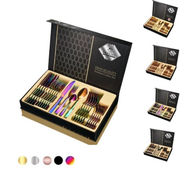 Faizee Home Besteck-Set Besteckset 24 tlg. Edelstahlbesteck für. 6 Personen Gift Box von Faizee Home