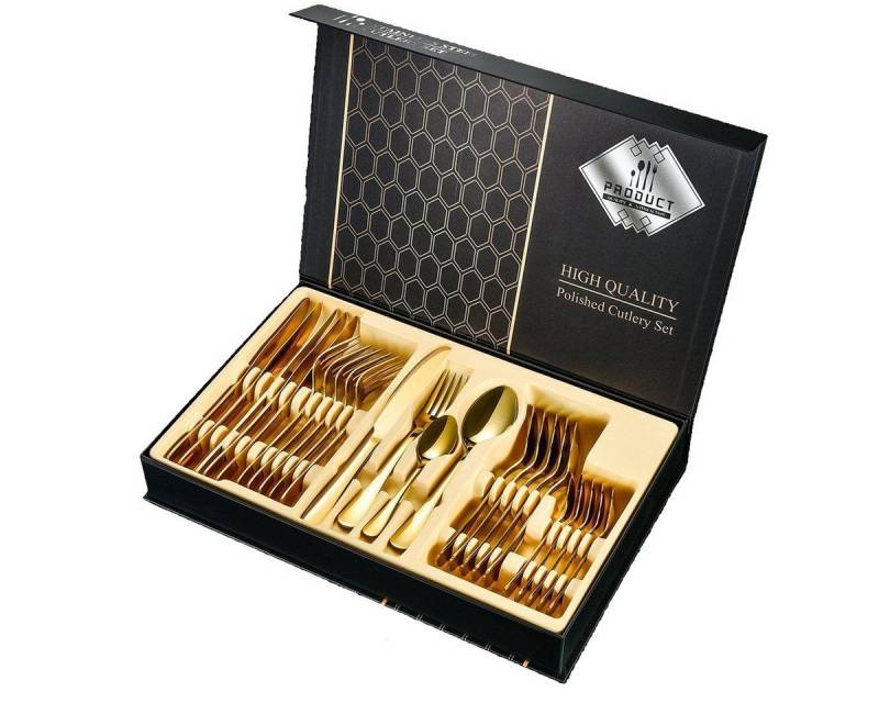 Faizee Home Besteck-Set GIFT BOX Gold 24 tlg Besteck für. 6 Personen (24-tlg) von Faizee Home