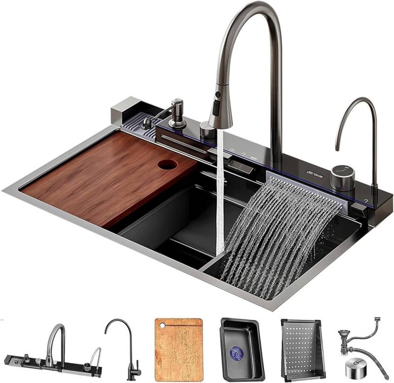 Faizee Home Einbauspüle Nano Wasserfall Geschirrspülbecken von Faizee Home