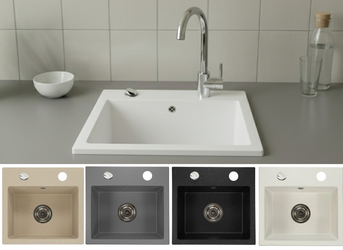 Faizee Home Granitspüle Faizee Home, Granitspüle compact cm – Modern Faizee Home Granitspüle Faizee Home, Granitspüle compact cm – Modern von Faizee Home