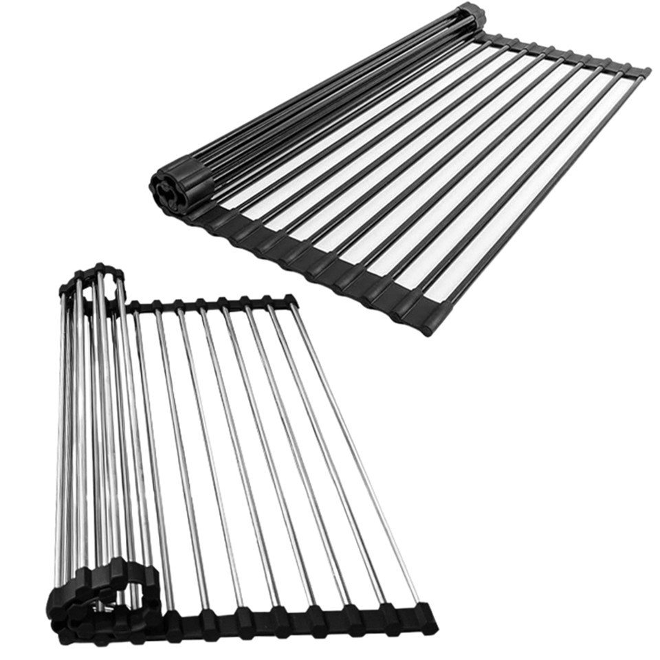 Faizee Möbel Abtropfmatte Abtropfgitter silber/Schwarz Faltbar für Spüle mit Silikon Rutschfest Faizee Möbel Abtropfmatte Abtropfgitter silber/Schwarz Faltbar für Spüle mit Silikon Rutschfest von Faizee Möbel