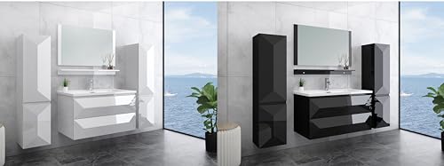 Faizee Möbel Badmöbelset Miran Hochglanz Weiß 90cm mit 1x Seitenschrank Links Faizee Möbel Badmöbelset Miran Hochglanz Weiß 90cm mit 1x Seitenschrank Links von Faizee Möbel