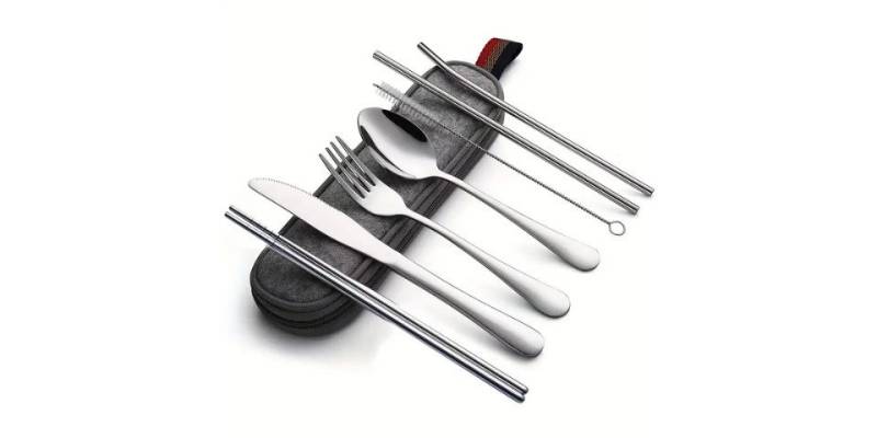 Faizee Möbel Besteck-Set Besteckset 8-tlg Reise Set Camping Besteckset vier Farben (8-tlg), Edelstahl von Faizee Möbel