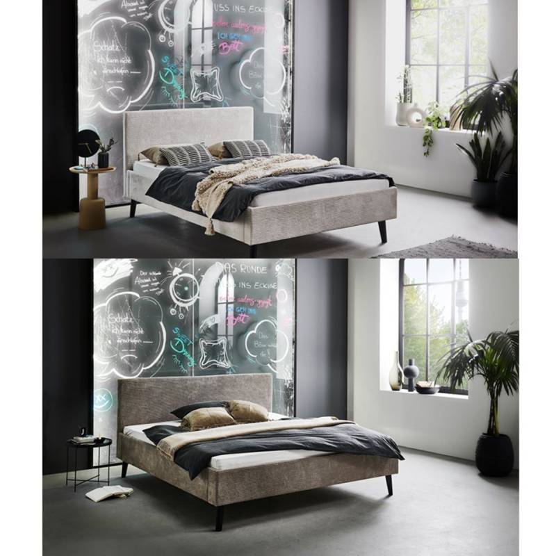 Faizee Möbel Bett [Avola 140x200/180x200] Polsterschlafzimmerbett Eichenholz Stoffbezug von Faizee Möbel