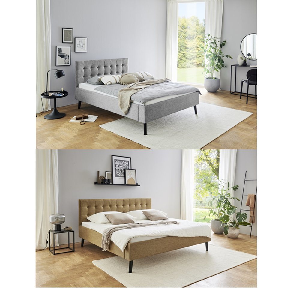 Faizee Möbel Bett [Empire 140x200/180x200] Polsterschlafzimmerbett Eichenholz Stoffbezug von Faizee Möbel