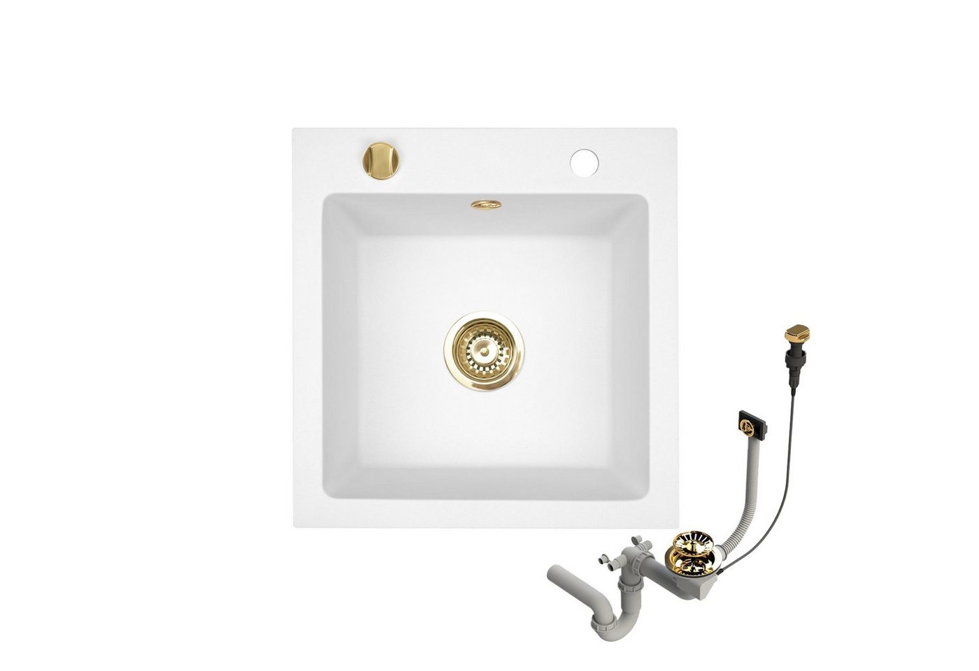 Faizee Möbel Granitspüle Granitspüle Küchenspüle Granit Siphon Gold Spüle 48x50cm, eckig, 48/50 cm Faizee Möbel Granitspüle Granitspüle Küchenspüle Granit Siphon Gold Spüle 48x50cm, eckig, 48/50 cm von Faizee Möbel