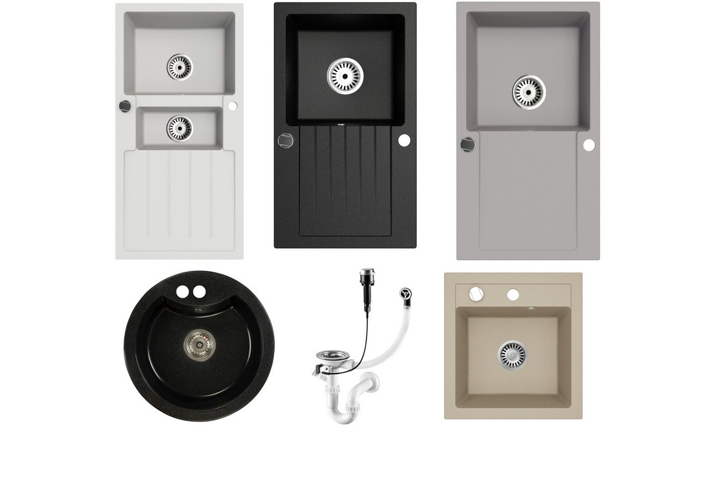 Faizee Möbel Granitspüle Granitspüle Küchenspüle mit Siphon Einbauspüle verschiedene Modelle, Eckig, 75/45 cm Faizee Möbel Granitspüle Granitspüle Küchenspüle mit Siphon Einbauspüle verschiedene Modelle, Eckig, 75/45 cm von Faizee Möbel