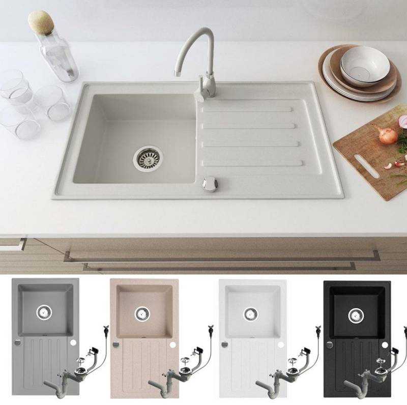 Faizee Möbel Granitspüle Hochwertige Graniteinbauspüle Alisha 75x16x44 in 4 Farben von Faizee Möbel