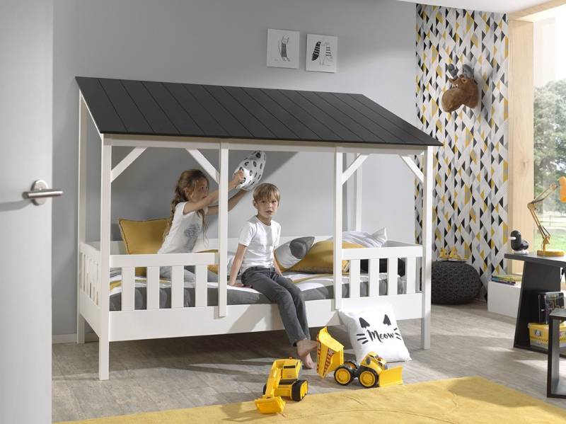 Faizee Möbel Jugendbett Hausbett inkl. Rolllattenrost, Liegefläche 90 x 200 cm von Faizee Möbel