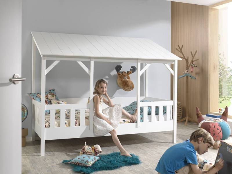Faizee Möbel Jugendbett Hausbett inkl. Rolllattenrost, Liegefläche 90 x 200 cm von Faizee Möbel