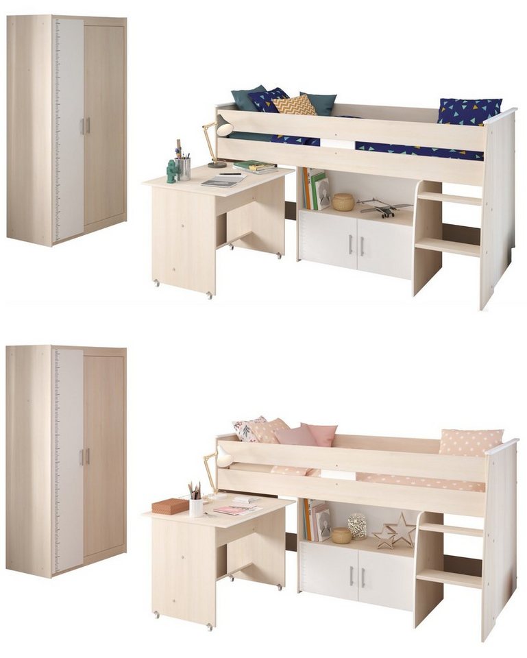 Faizee Möbel Jugendzimmer-Set JUGENDZIMMER Parisot CHARLY 5 Kinderzimmer Set Komplett Möbel von Faizee Möbel