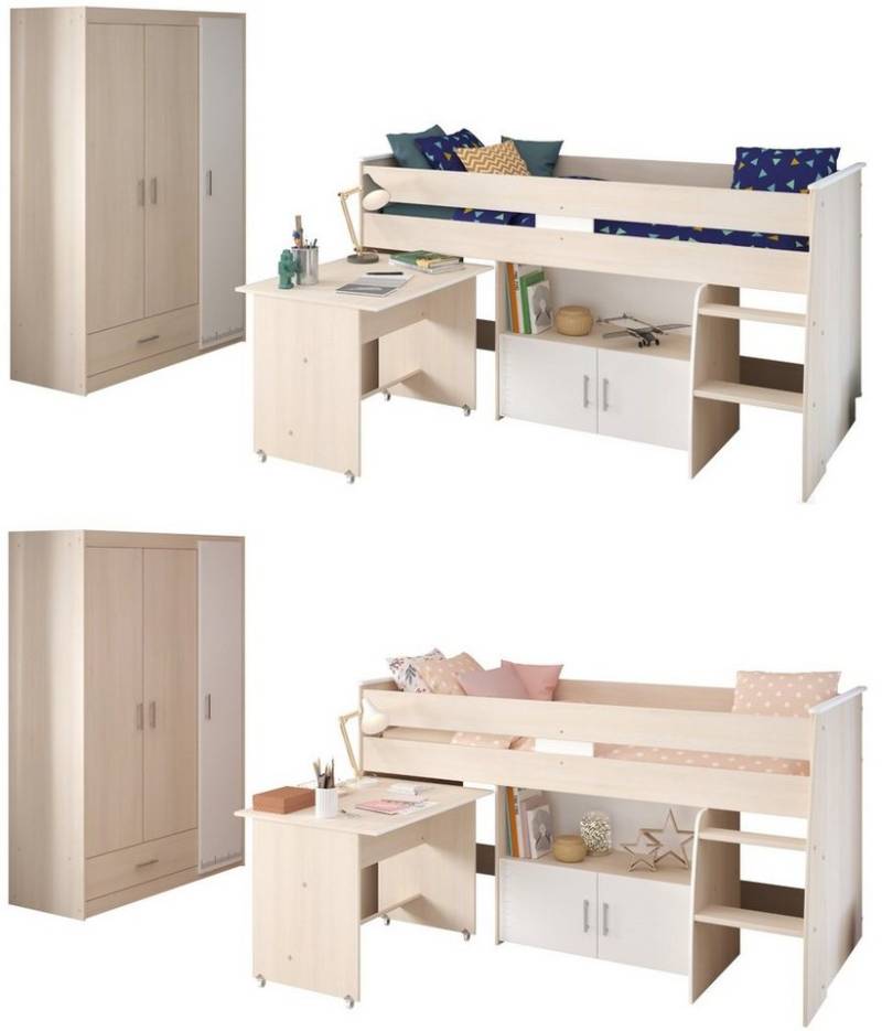 Faizee Möbel Jugendzimmer-Set Jugendzimmer Parisot Charly 6 Kinderzimmer Set Komplett Möbel von Faizee Möbel