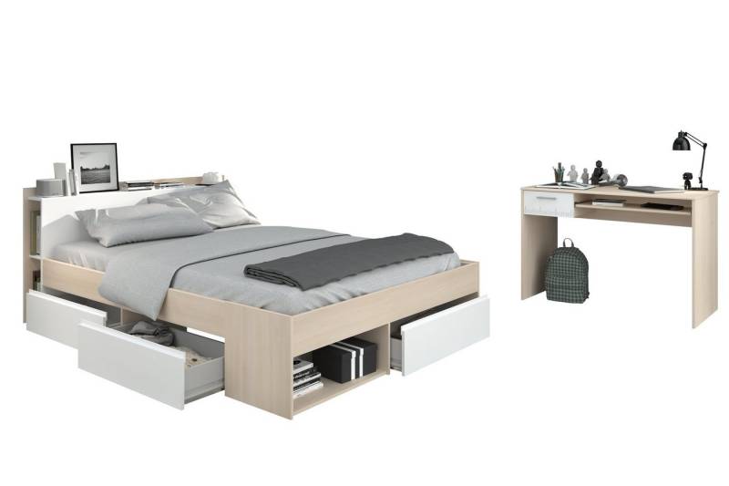 Faizee Möbel Jugendzimmer-Set Most 62 Parisot Jugendzimmer Schreibtisch Schubkastenbett 160 cm, (2-tlg) von Faizee Möbel