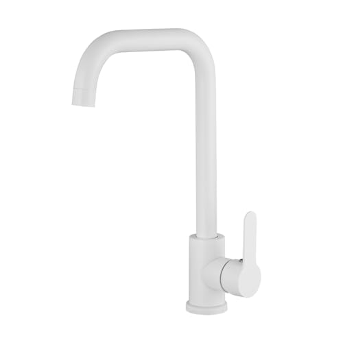 Faizee Möbel | STEEL Küchenarmatur 360° drehbar | Hochwertiger Wasserhahn für Spüle & Küchenspüle | Einhebelmischer mit flexiblem Auslauf | Langlebig & modern (Weiß) von Faizee Möbel