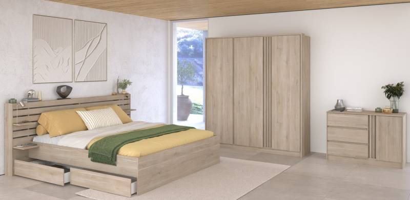 Faizee Möbel Schlafzimmer-Set Luxus-Schlafzimmer Set Escale 22 von Parisot 4-teilig von Faizee Möbel