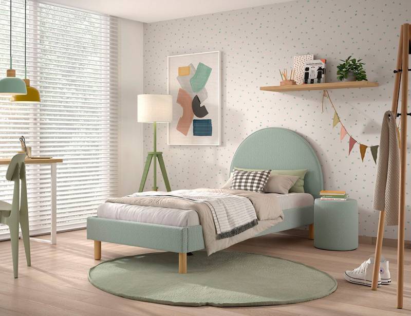 Faizee Möbel Schlafzimmer-Set Polsterbett Moon - Stilvoller Komfort mit optionalem Polsterhocker von Faizee Möbel