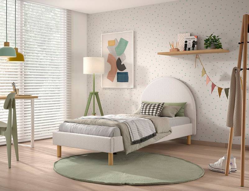 Faizee Möbel Schlafzimmer-Set Polsterbett Moon - Stilvoller Komfort mit optionalem Polsterhocker von Faizee Möbel