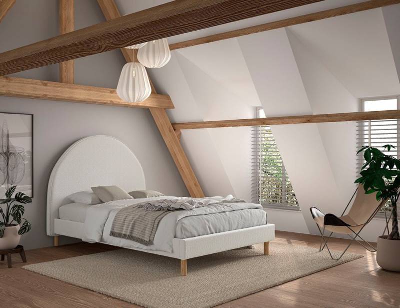 Faizee Möbel Schlafzimmer-Set Polsterbett Moon - Stilvoller Komfort mit optionalem Polsterhocker von Faizee Möbel