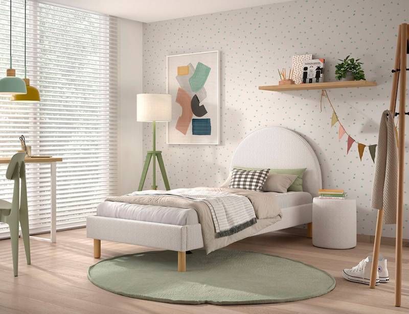 Faizee Möbel Schlafzimmer-Set Polsterbett Moon - Stilvoller Komfort mit optionalem Polsterhocker von Faizee Möbel
