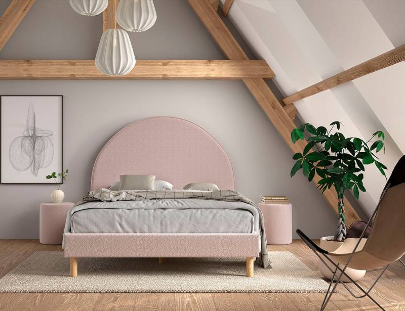 Faizee Möbel Schlafzimmer-Set Polsterbett Moon - Stilvoller Komfort mit optionalem Polsterhocker von Faizee Möbel