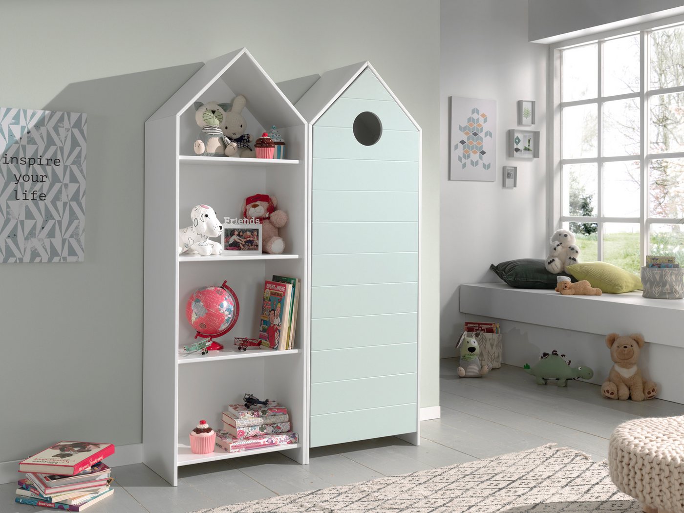Faizee Möbel Schrank-Set Vielseitiges und farbenfrohes CASAMI Schrank-Set für das Kinderzimmer, (2-St) von Faizee Möbel