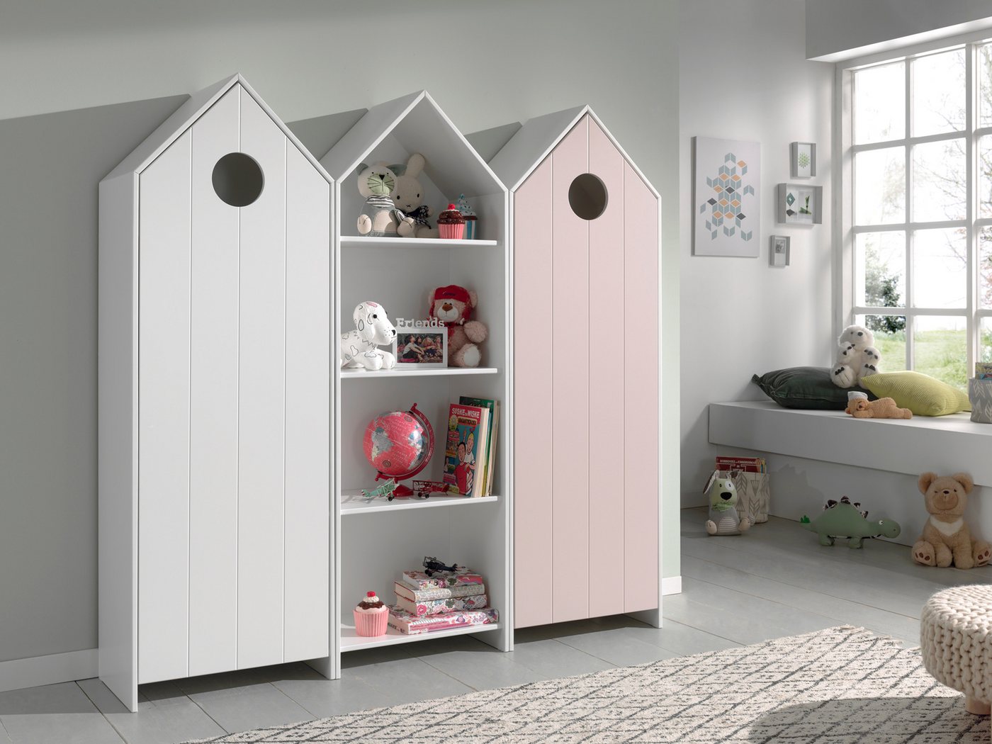 Faizee Möbel Schrank-Set Vielseitiges und farbenfrohes CASAMI Schrank-Set für das Kinderzimmer, (3-St) von Faizee Möbel