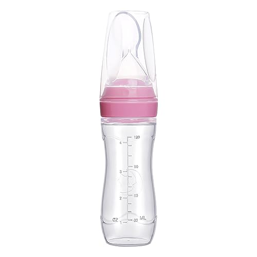 Babynahrungs-Spenderlöffel Fütterungslöffel, Futterbecher, Futterlöffel, Silikon Löffel Flasche Squeeze Feeder für Kinder Kleinkinder von FakeFace