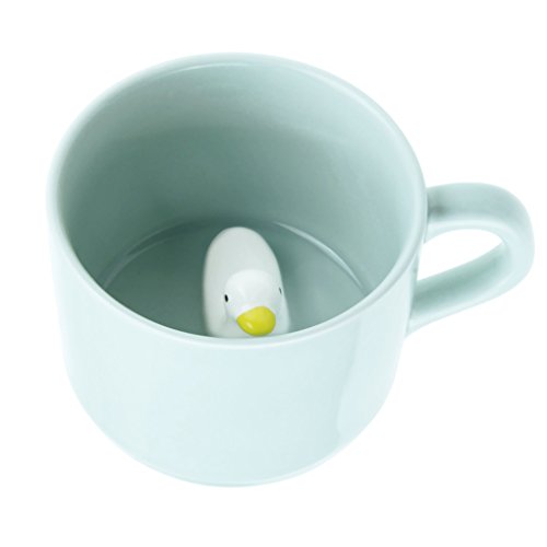 FakeFace Kreative Keramik Tasse 3D Tier Kaffeetasse Teetasse Kaffee Tee Funny Mug Cup Tasse Becher Coffee Mugs wunderbares Geschenk für Weihnachten/Geburtstag/Gedenktag-Ente von FakeFace