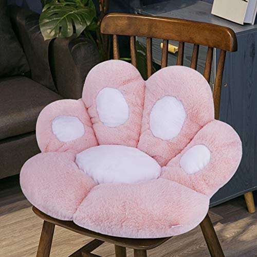 FakeFace Katze Pfot Rückenkissen Sitzkissen Cute Cat Paw Stuhlkissen Sitzkissen Plüsch Komfort Sitzpolster Büro Lazy Warm Sitzkissen Bett Tatami Bodenkissen für Home Office, Pink von FakeFace