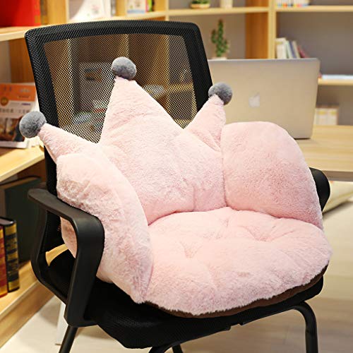 FakeFace Katze Pfot Rückenkissen Sitzkissen Cute Cat Paw Stuhlkissen Sitzkissen Plüsch Komfort Sitzpolster Büro Lazy Warm Sitzkissen Bett Tatami Bodenkissen für Home Office (Krone-Pink) von FakeFace