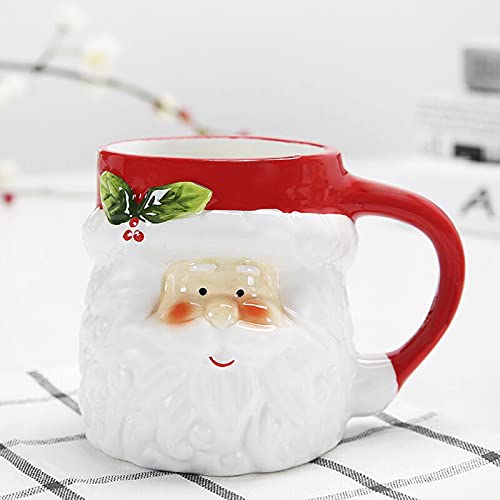 Kreative 3D Weihnachtstasse Keramik Tasse Kaffeetasse Teetasse Kaffee Tee Milch Mug Cup Tasse Becher Coffee Mugs für Weihnachten, Geburtstag, Gedenktag-Weihnachtsmann von FakeFace