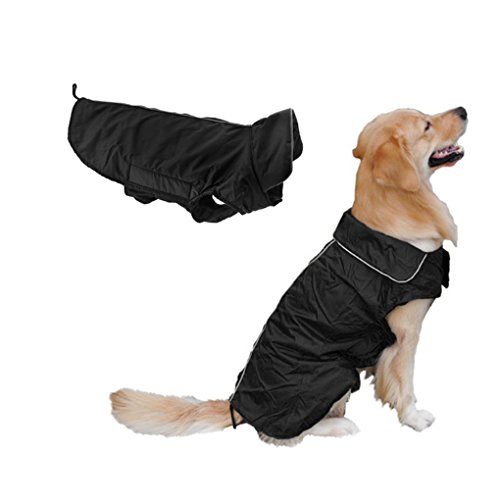 FakeFace Wasserdicht Hundemantel Große Hunde Wintermantel gefüttert Hundejacke Regenmantel Winter warme Kleidung Hundebekleidung XL XXL XXXL von FakeFace