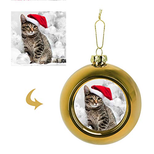 Weihnachtskugel mit Foto, Christbaumkugeln, personalisiert Weihnachtskugeln mit Bild, 6cm Fotoweihnachtskugel für Baumschmuck, Weihnachtsbaum, Weihnachtsdeko, Basteln, Weihnachten Foto Geschenk von FakeFace