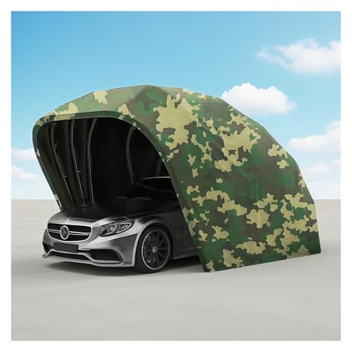 Allwetterfester Carport-Mobile Faltgarage Auto Garage Zelt, Autogarage Abschließbarer Langlebiger Unterstand, Faltbare Zeltgarage für Auto(Camouflage,6M) von Fakednss