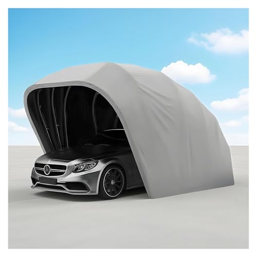 Allwetterfester Carport-Mobile Faltgarage Auto Garage Zelt, Autogarage Abschließbarer Langlebiger Unterstand, Faltbare Zeltgarage für Auto(Gray,6M) von Fakednss