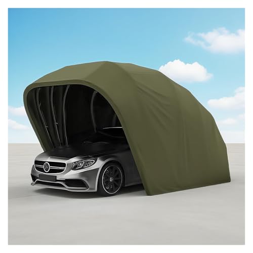 Allwetterfester Carport-Mobile Faltgarage Auto Garage Zelt, Autogarage Abschließbarer Langlebiger Unterstand, Faltbare Zeltgarage für Auto(Green,5.7M) von Fakednss