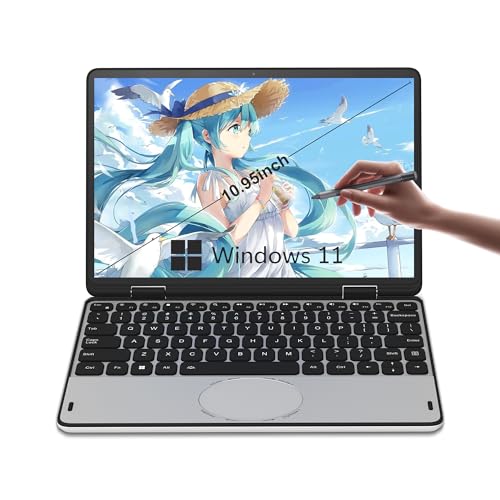 FakestarPC 2024 Mini Laptop mit Eingabestift 10,95 Zoll win11 Laptop Business Tablet Studentencomputer In-E N100 (4C/4T 3,4 GHz) 1920 IPS Touchscreen HD Auflösung von FakestarPC