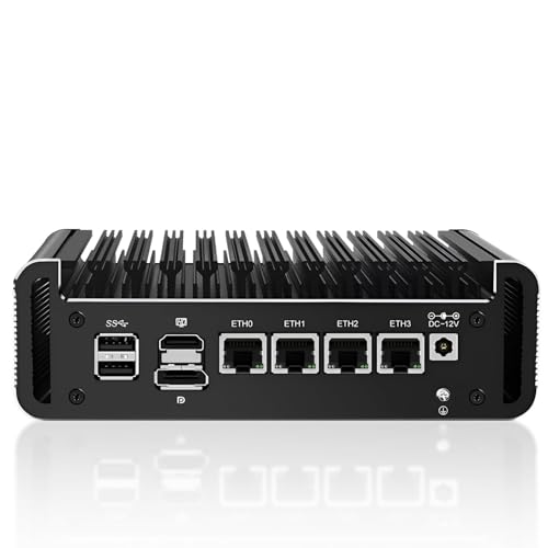 Solid Firewall Industrial Mini PC Inṭel Core N100(4C/4T) DDR5 2xNVMe 4xi226-V 2.5G Fanless Soft Router Proxmox Host Server von FakestarPC