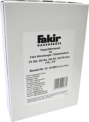 Fakir 0110805 Bohner 3 SL Papierfilter Pack A 5 von Fakir