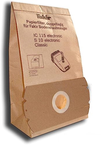 Fakir - 5 Staubsaugerbeutel für IC 115 electronic, S10 electronic, Classic, Original 21 81 805, LIV 2000, Ideal Line, Privileg 105.511, 105.512, 383.882, 919.903 Fakir - 5 Staubsaugerbeutel für IC 115 electronic, S10 electronic, Classic, Original 21 81 805, LIV 2000, Ideal Line, Privileg 105.511, 105.512, 383.882, 919.903 von Fakir