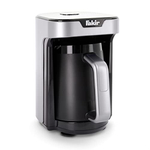 Fakir Kaave Mono - Türkische Mokka-Maschine für Zuhause & das Büro I Elektrische Kaffeemaschine mit Messlöffel I One-Touch-Control I 280 ml Behälter für 4 Tassen I Silber I 535 Watt von Fakir