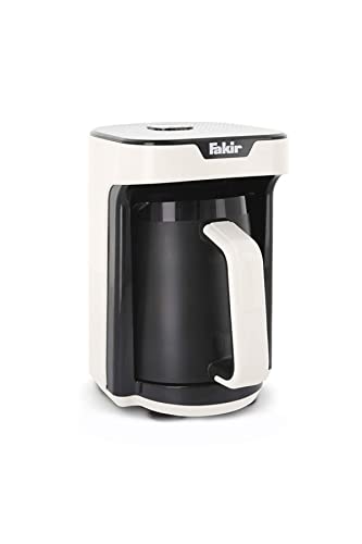 Fakir Kaave Mono - Türkische Mokka-Maschine für Zuhause & das Büro I Elektrische Kaffeemaschine mit Messlöffel I One-Touch-Control I 280 ml Behälter für 4 Tassen I Weiß I 535 Watt von Fakir