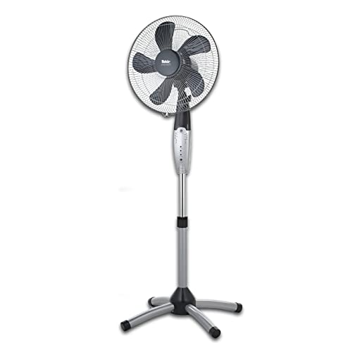 Fakir VC 40 S Standventilator mit Fernbedienung, 55 Watt, höhenverstellbar - Leiser Ventilator mit 3 Geschwindigkeitsstufen und einstellbarem Neigungswinkel, 44cm Korb von Fakir