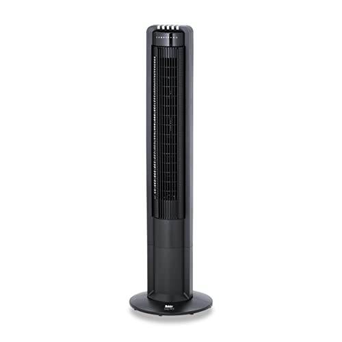 Fakir prestige TV 18 –Turmventilator mit Fernbedienung & 3 Leistungsstufen I Ventilator mit 60° Oszillation & Timer-Funktion I Leiser Ventilator mit standsicherem Sockel I Schwarz I 40 Watt von Fakir