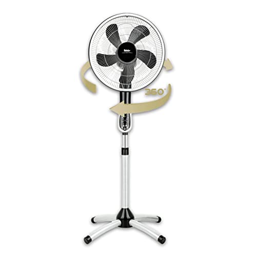 Fakir prestige VC 360° Rotating - Standventilator mit 360° Rotation I Ventilator mit Timer, 3 Geschwindigkeitsstufen & Fernbedienung I Höhenverstellbar von 126 - 149 cm I Silber/Dunkelgrau I 55 Watt Fakir prestige VC 360° Rotating - Standventilator mit 360° Rotation I Ventilator mit Timer, 3 Geschwindigkeitsstufen & Fernbedienung I Höhenverstellbar von 126 - 149 cm I Silber/Dunkelgrau I 55 Watt von Fakir