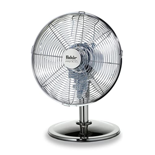 Fakir prestige Ventilator VL 30 G – Tischventilator mit 75° Drehung, 3 Stufen, Leiser Ventilator für Gästezimmer, Wohnzimmer & Büro, 45 Watt, Silber von Fakir