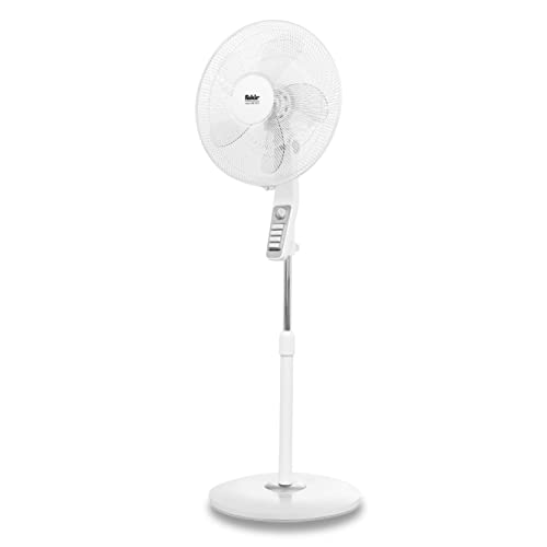 Fakir trend VC 35 S – Höhenverstellbarer leiser Standventilator mit stabilem Sockel & 3 Leistungsstufen I Ventilator mit 90° Oszillation & Timer I Höhenverstellbar von 110-150 cm I Weiß | 60 Watt von Fakir