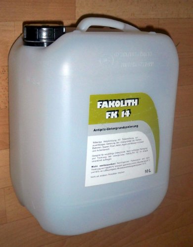 Fakolith FK 14 10 Liter Wässerige Antipilzlösung mit Tiefenwirkung zu zuverlässigenSanierung des Untergrundes bei Keimen,Bakterien,Sporen,Pilzen,Hefen,Algen und Moosen im Innen-und Aussenbereich. von Fakolith FK 12